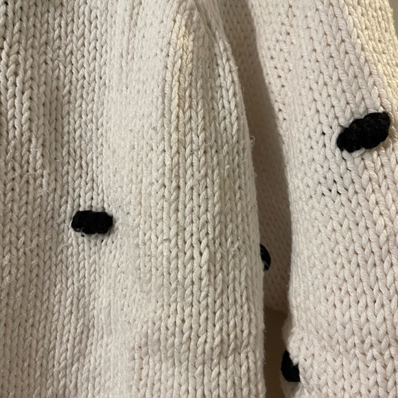 Loft PLUS Ivory & Black Dot Crewneck Sweater - Size 16/18 - Picture 3 of 6